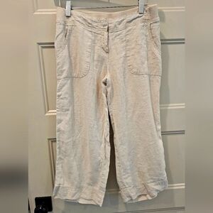 Casual Nuetral Cream Pants- 100% Linen